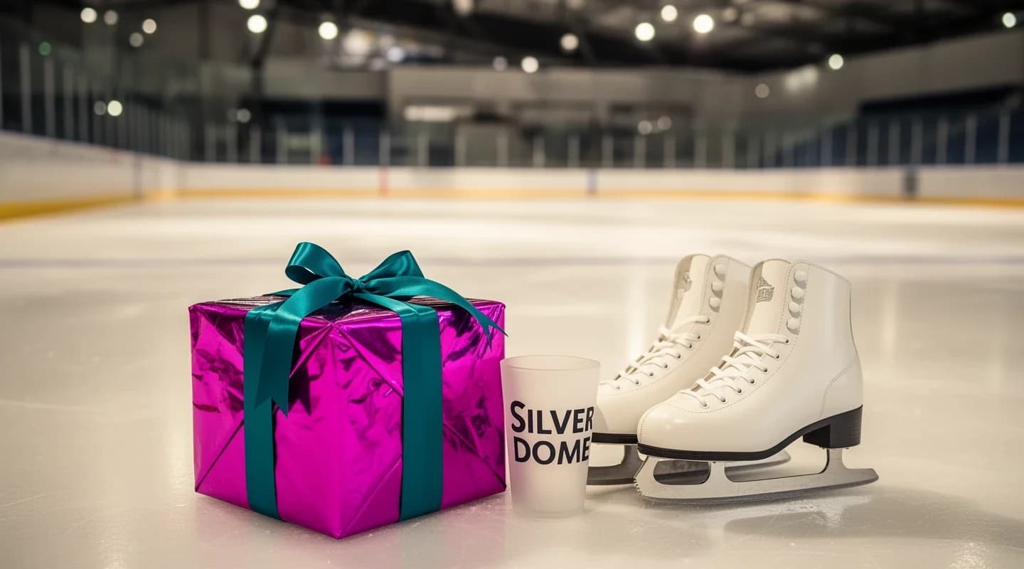 Cadeautje voor jarige bij schaatsfeest