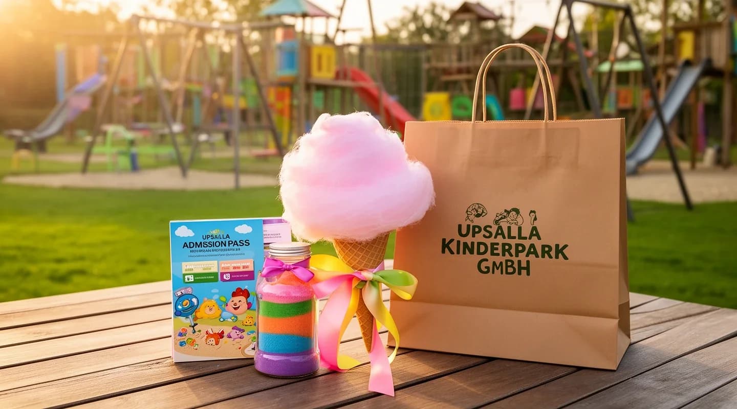 Eintrittsgutschein, Sandmalgutschein und Zuckerwattengutschein für das Geburtstagskind