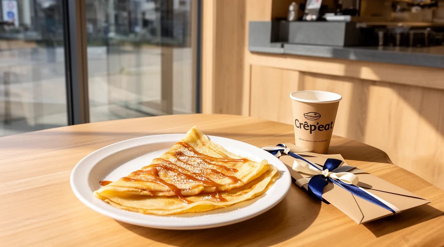 Une crêpe offerte pour son anniversaire.