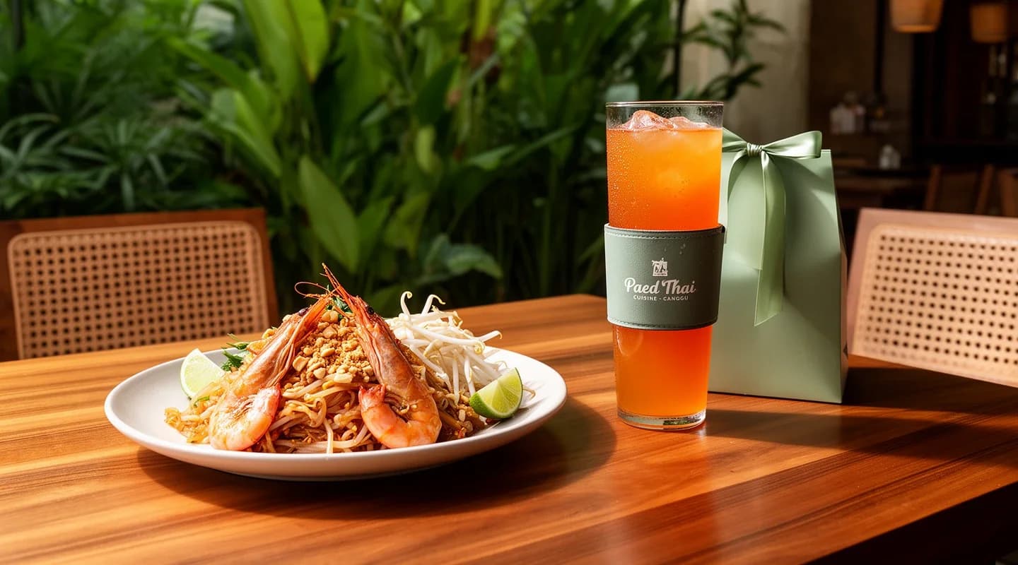 Pad Thai dan Thai Iced Tea gratis bagi tamu yang berulang tahun.